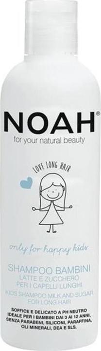 Immagine prodotto Noah Shampoo per bambini con latte e zucchero per capelli lunghi 250ml (250 ml, Shampoo liquido)