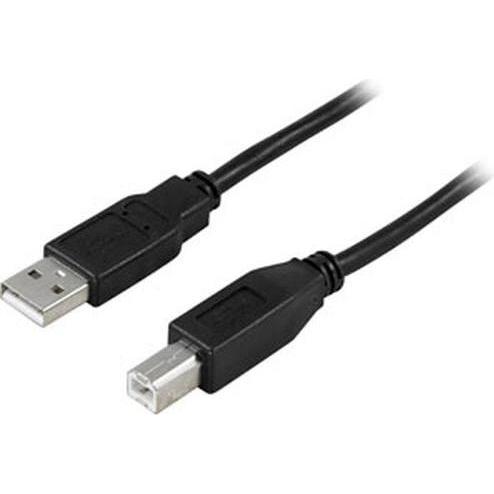 Deltaco Kbl USB 2.0 A-B 2.0m Tipo A ha - B ha svart (2 m, USB 2.0), Cavo USB
