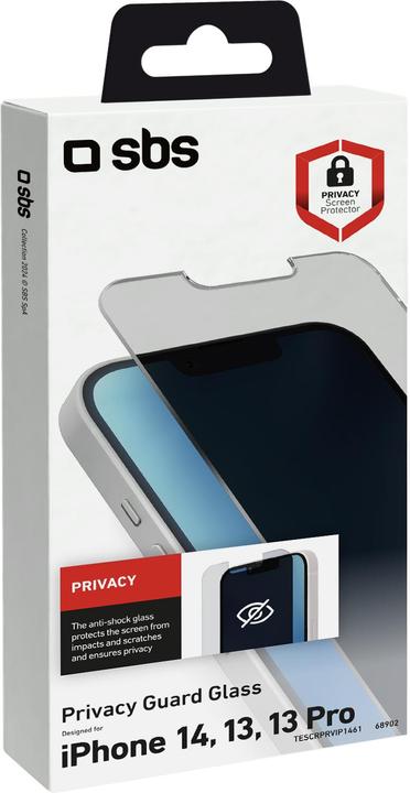 Actual product image SBS Privacy Screen Glass with Secret Function (1 pcs., Apple iPhone 13, Apple iPhone 13 Pro, Apple iPhone 14)