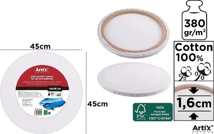 Produktbild Artix Runde Leinwand 45x45x1,6cm 380G/m2