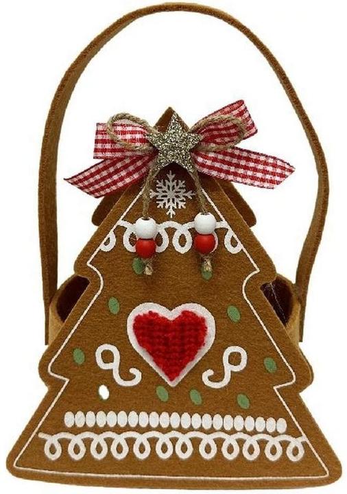 marron avec décorations blanches et rouges