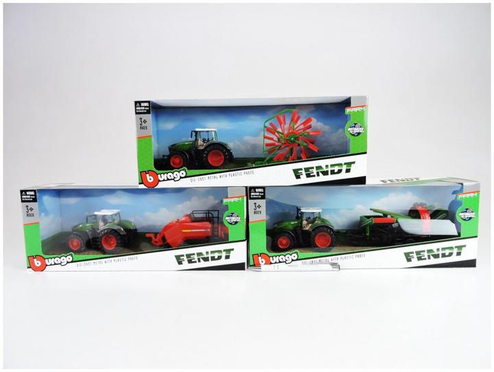 Produktbild Bburago 10cm farm tractor with accessories, assorted, 18-31750
