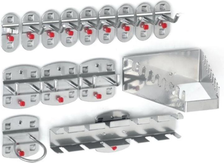 Actual product image Kappes Tool holder set 15-part plastic coated for pegboards 12 div. hooks/3 double hooks
