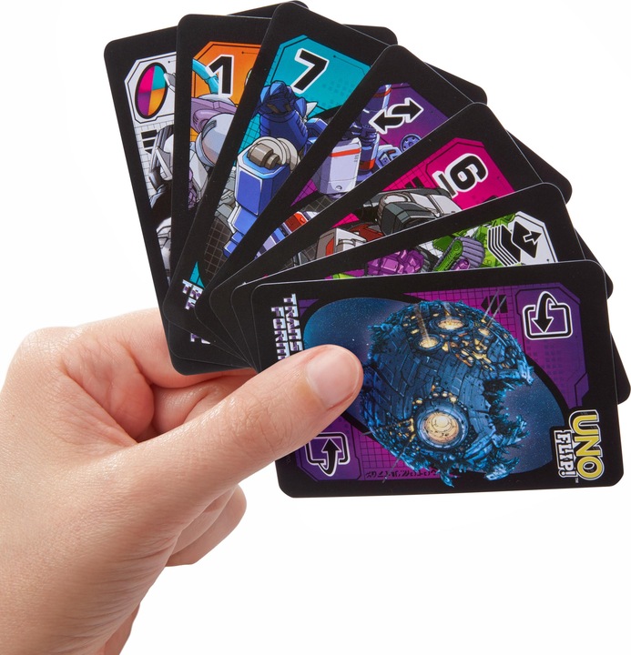Actual product image Mattel Games Uno Flip Transformers (German)