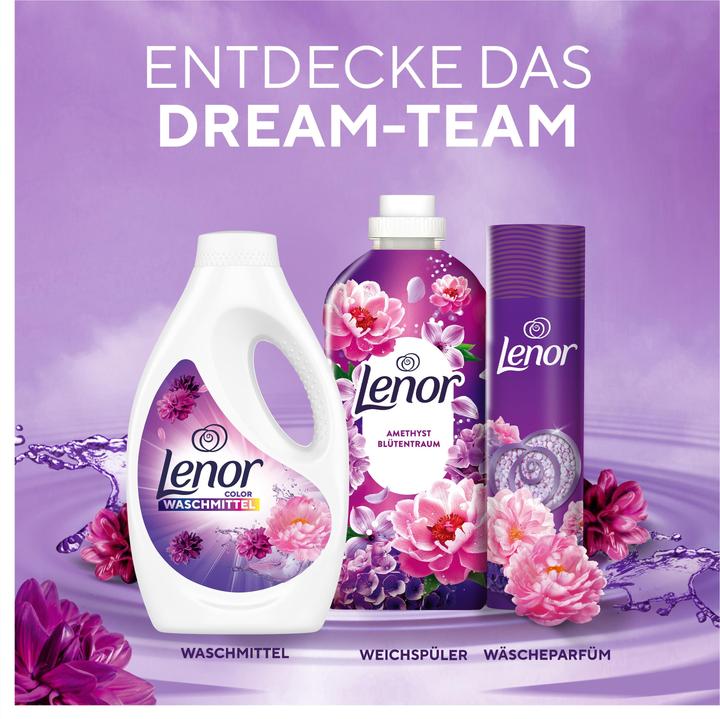 Actual product image Lenor WM Flüssig Amethyst & Blütentraum 4,5L Waschmittel 100 WL (100 Washing cycles, Liquid detergent)