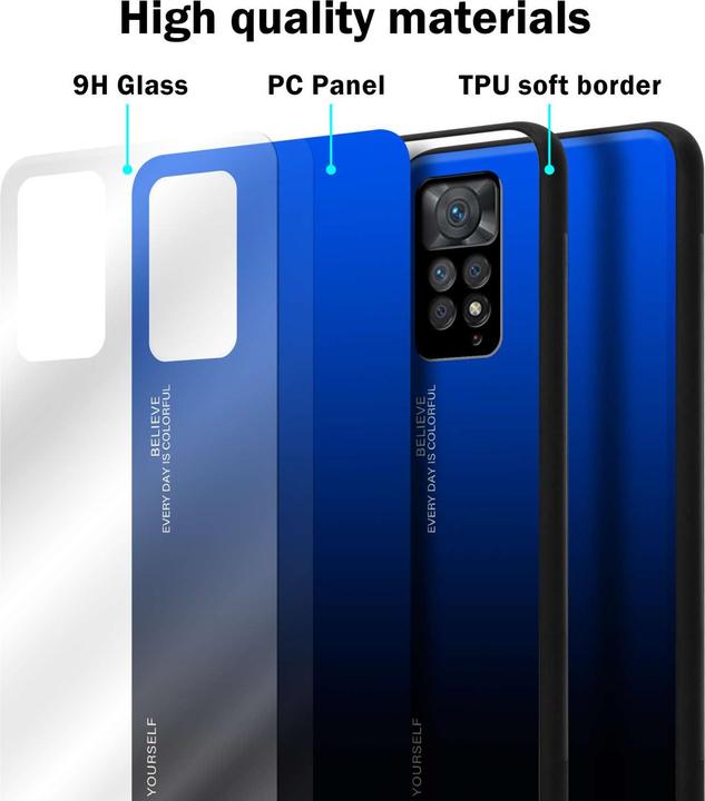 Actual product image Cadorabo Bumper Case for Xiaomi RedMi NOTE 11 PRO 4G / 5G TPU 2 Farben Glas (Xiaomi Redmi Note 11 Pro, Xiaomi Redmi Note 11 Pro 5G)