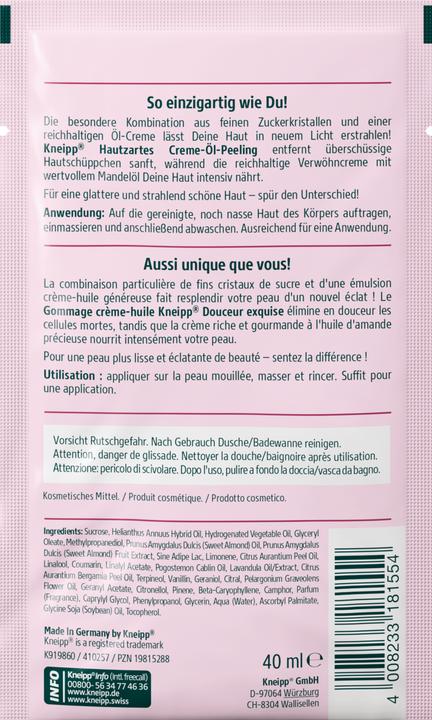 Image du produit Kneipp Hautzartes Creme-Öl-Peeling (40ml)
