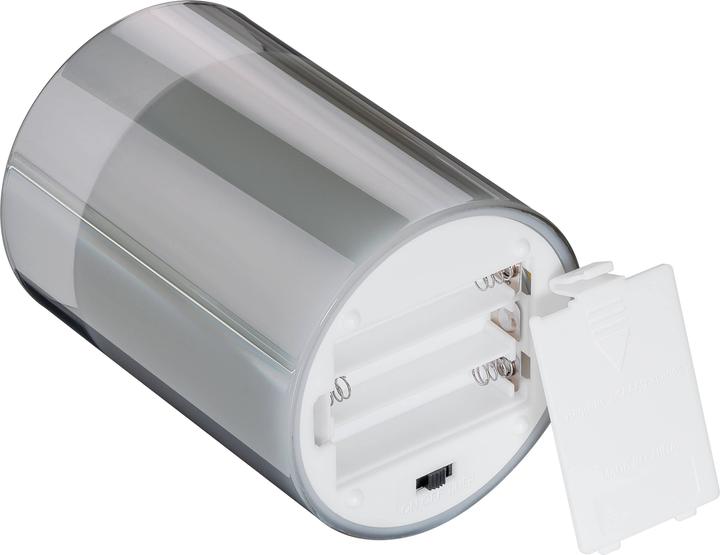 Actual product image Goobay 3er-Set LED-Echtwachs-Kerzen im Glas, grau-transparent (3 x)