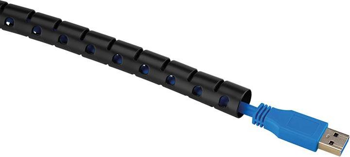 Produktbild Neomounts Kabelspirale 1-3 Kabel schwarz/universal/15mm Durchmesser (Kabelspiralschlauch, 200 cm)