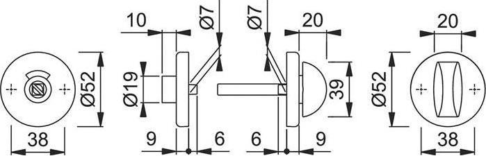 Actual product image Hoppe Pair of key escutcheons 42KVS aluminium F1 / aluminium silver-coloured Escutcheon thickness 9 mm