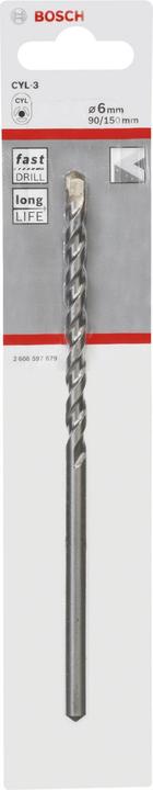Produktbild Bosch Professional Zubehör Betonbohrer CYL-3, 6 x 90 x 150 mm, d 5,5 mm, 1er-Pack (5.5 mm)