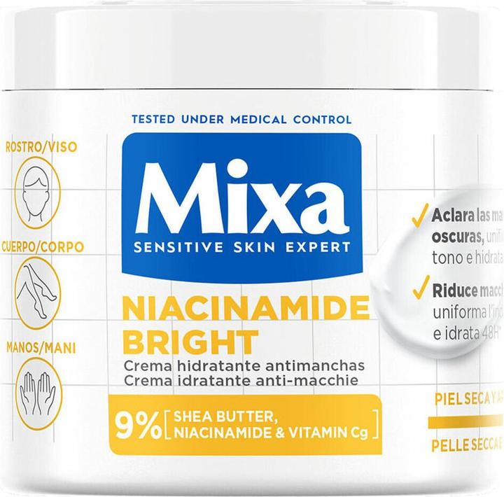 Mixa Niacinamide Bright Moisturizing Cream For Dry And Dull Skin - 400 Ml