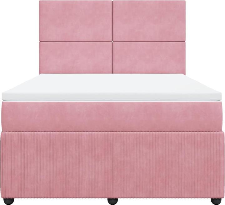 Produktbild vidaXL Bo x springbett mit Matratze 140 x 200 cm Samt (140 x 200 cm)