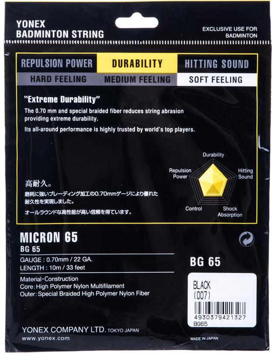 Actual product image Yonex BG 65