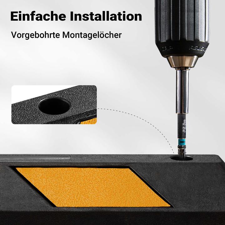 Produktbild Wiltec Radstopper 120x15x10cm 2x Einparkhilfe Gummi Anfahrschutz Garagenstopper