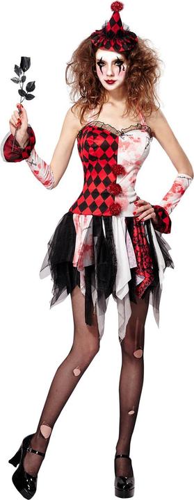 Produktbild Widmann HORROR HARLEKIN MÄDCHEN (Kleid, Armbõnder, Minihut), M (M)