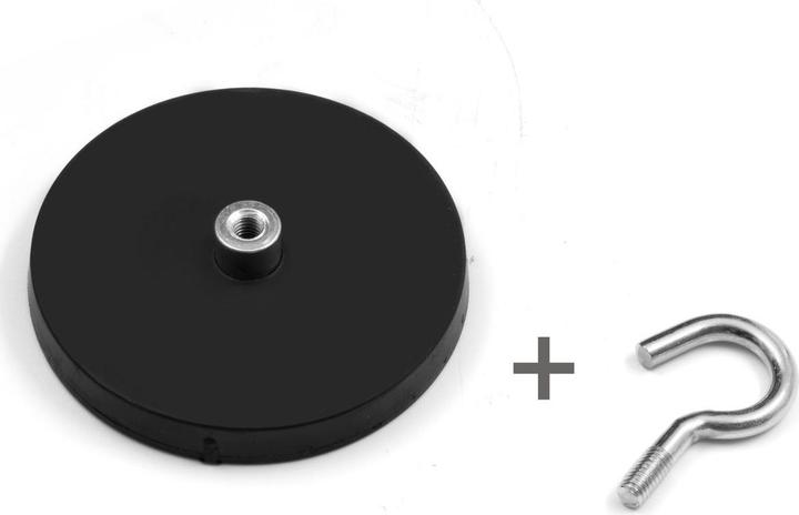 Actual product image Supermagnete Magnet system rubber-coated with hook (1x)