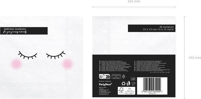 Actual product image Partydeco Sleepy (20 pieces) (20 pcs., 33 x 33 cm)