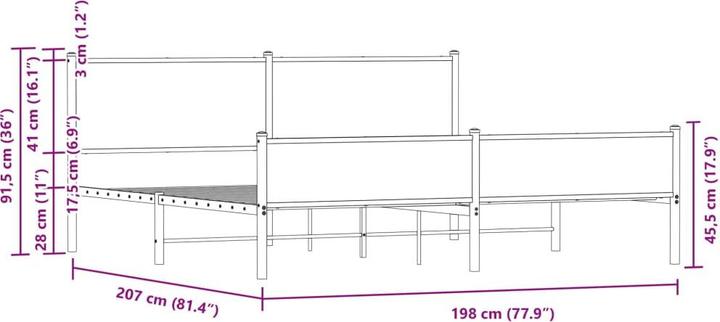 Image du produit vidaXL Bettgestell (193 x 203 cm)