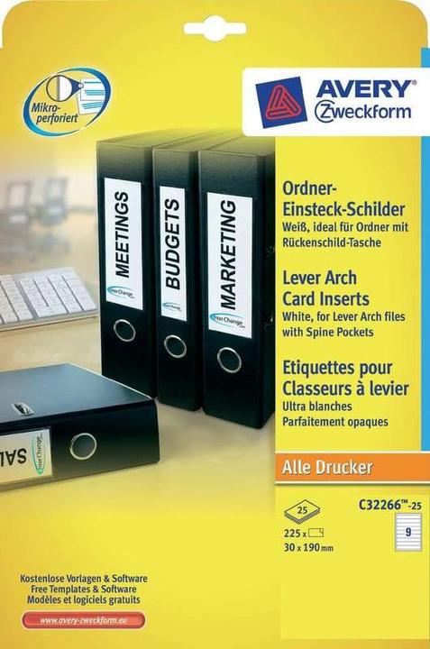 Produktbild Avery Ordner-Einsteckschilder