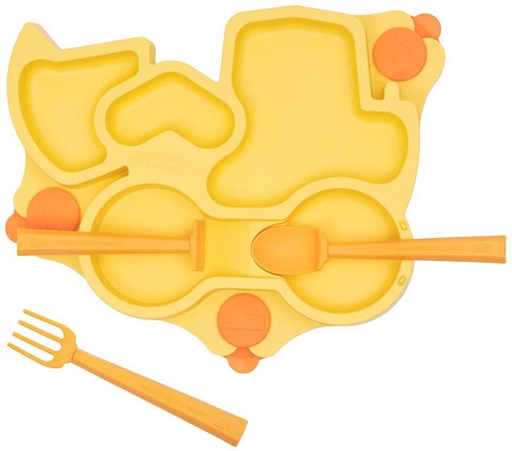Actual product image Constructive Eating Baby truck plate, yellow