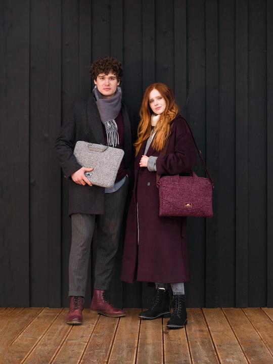 Produktbild Rivacase Laptop-Hülle mit Griffen, Hellgrau (13.30", Universal)