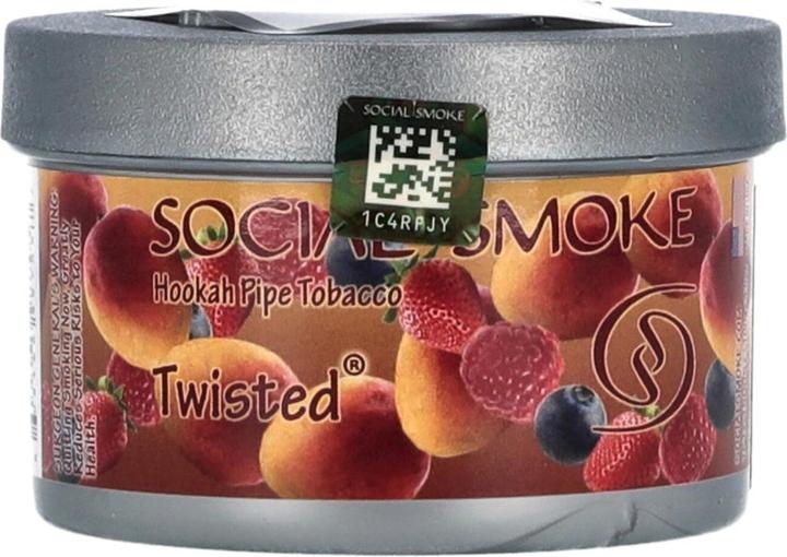Actual product image Social Smoke Twisted 250g (Peach, Raspberry, Black currant, Strawberry)