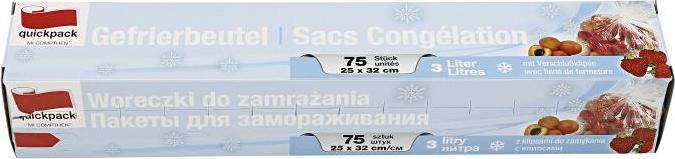Actual product image Quickpack Gefrierbeutel 3l mit Klipse