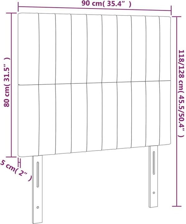 Actual product image vidaXL Kopfteil (90 x 5 x 128 cm)