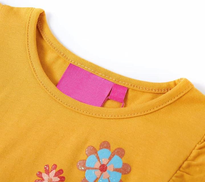 Immagine prodotto VidaXL Camicia a maniche lunghe da bambino ocra scuro 104,Materiale: 95 (104)