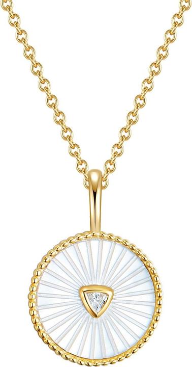 Immagine prodotto Glanzstücke München Catena da donna in argento sterling con zirconi madreperlati in oro giallo 40,0 cm di base + 5,0 cm (000 placcato oro giallo 18 carati, Argento 925, 40 - 45 cm)