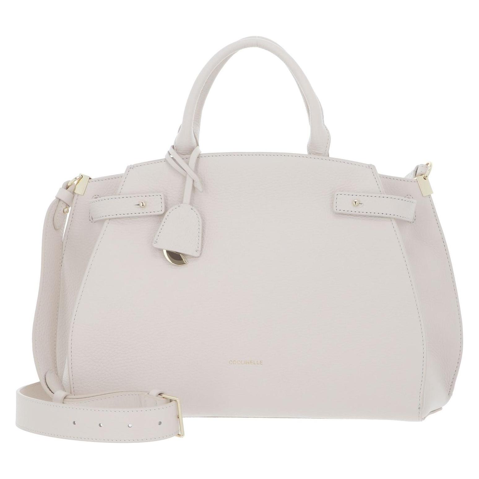 Coccinelle, Damen, Handtasche, Kliche Handbag Grained Leather, Beige