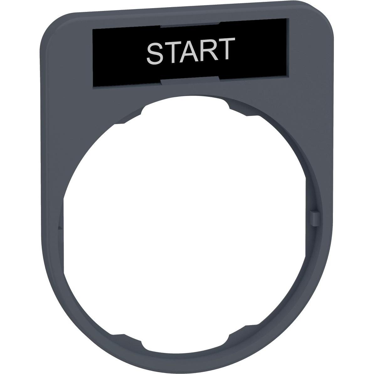 Schneider Electric Porta insegne 40x50mm, con insegna START, ZBYF2303, Accessori per armadio rack, Grigio