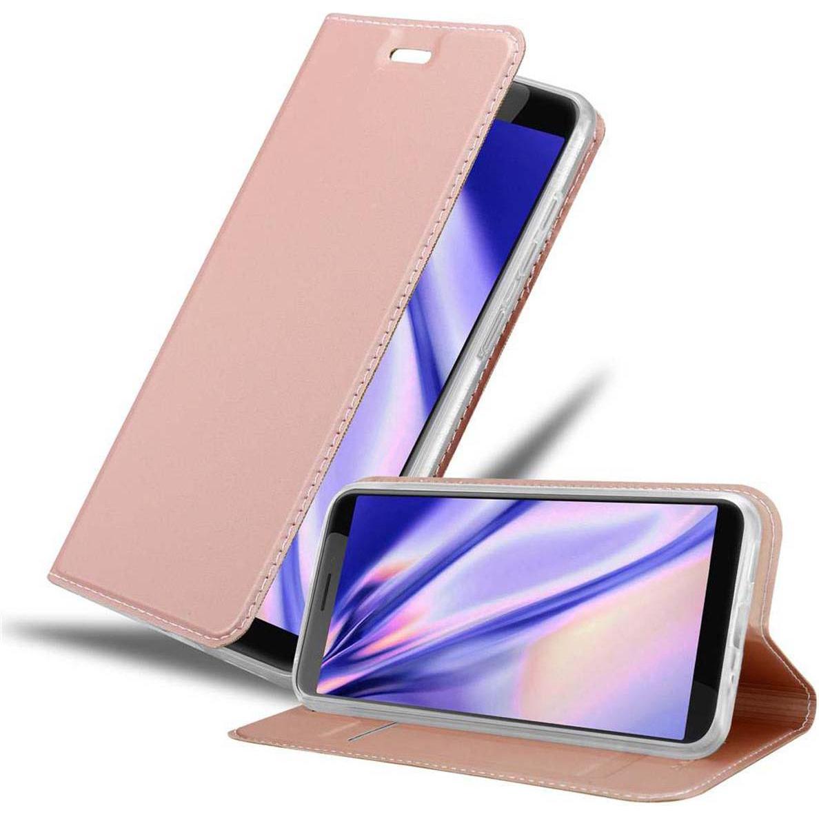 Cadorabo Book Classy Style Cover (HTC Desire 12), Smartphone Hülle, Rosa