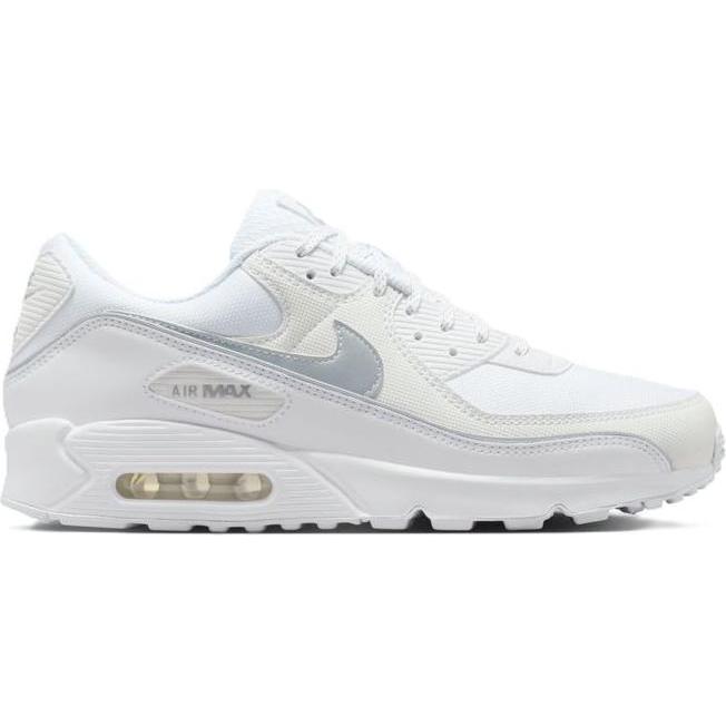 Nike, Uomini, Sneaker, Air Max 90 Premium HV4517-100 shoes, Bianco, Argento, (44.5)