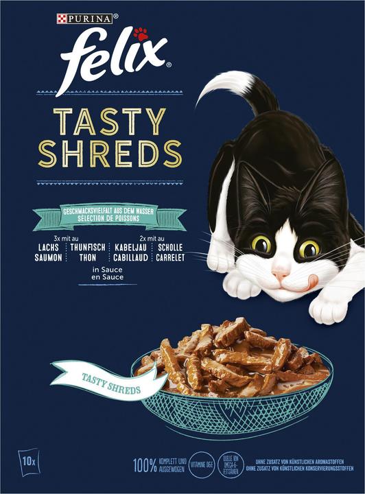 Produktbild Felix Tasty Shreds (Adult, 10 Stk., 800 g)