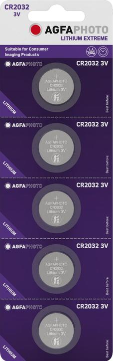 Actual product image AGFAPHOTO Button cell CR 2032 Lithium 3 V 5 pcs. (5 pcs., CR2032)