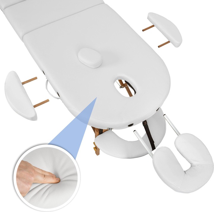 Immagine prodotto tectake Lettino da massaggio Sawsan a 3 zone, con 5 cm di imbottitura, rulli e supporto in legno