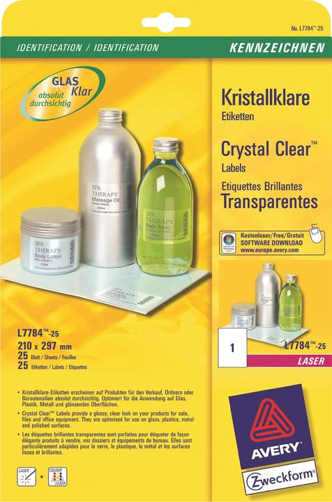 Produktbild Avery Kristallklare Etiketten