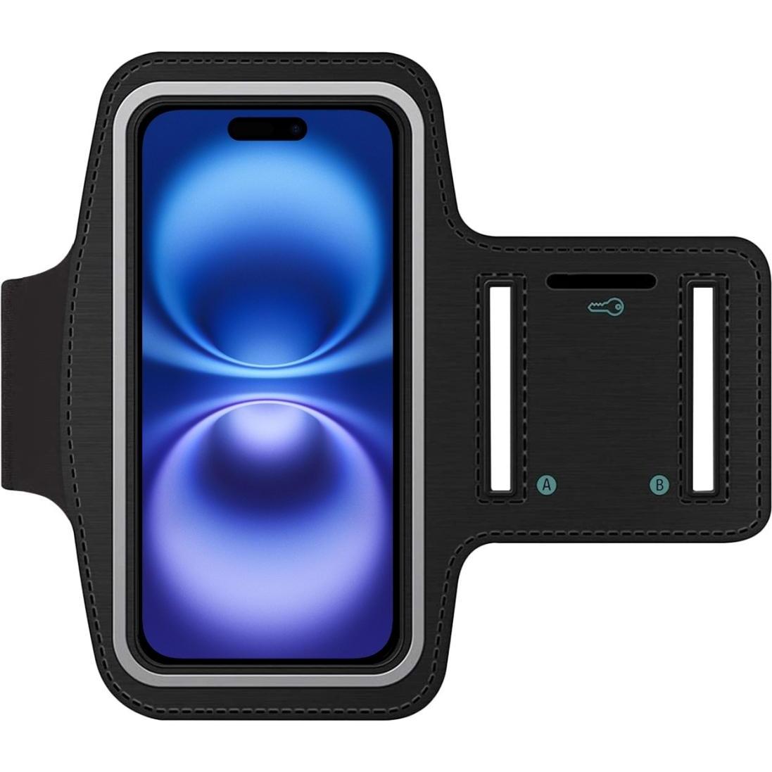 SmartFitness Apple iPhone 16 Plus Handy Sport Armband, Smartphone Sportarmband, Schwarz
