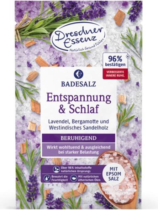 Produktbild Dresdner Essenz Dresdner Badesalz Entspannung&Schlaf Natürlich gesund fühlen 12 x 60 g (2720 ml, Badesalz)