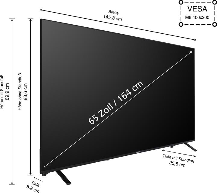 Actual product image Telefunken XU65TO750S (164 cm (65 inch), black, UltraHD/4K, triple tuner, SmartTV, TiVo operating system) (65", LED, 4K, 2024)