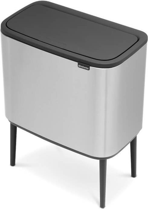 Produktbild Brabantia Mülleimer zur Trennung mit Knopf, silber (31 62 27) (34 l)