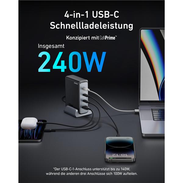 Actual product image Anker 749 Charger GaNPrime 240W black (240 W, 4 ports)