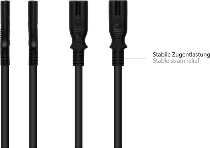 Produktbild Varia Euro-Netzkabel Euro-Stecker Typ C an C7Euro 8 Buchse, schwarz, 0,75mm, 10m (10 m)