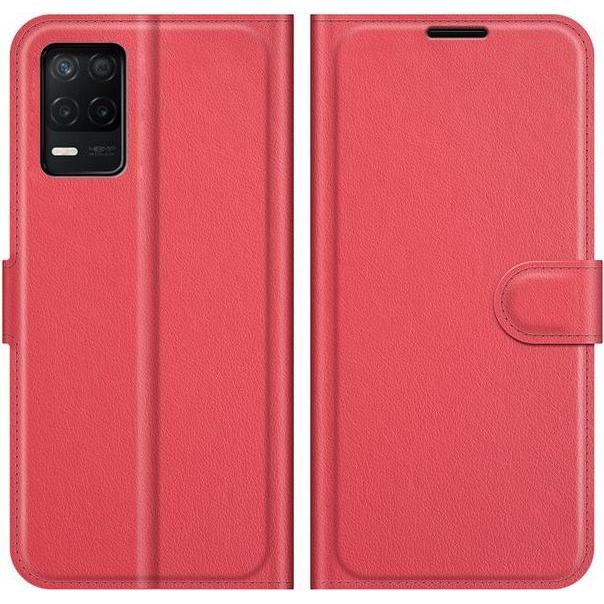 Thumbnail - MU Classic Litchi Leder Bookcover Series (Realme 8 5G), Smartphone Hülle, Rot