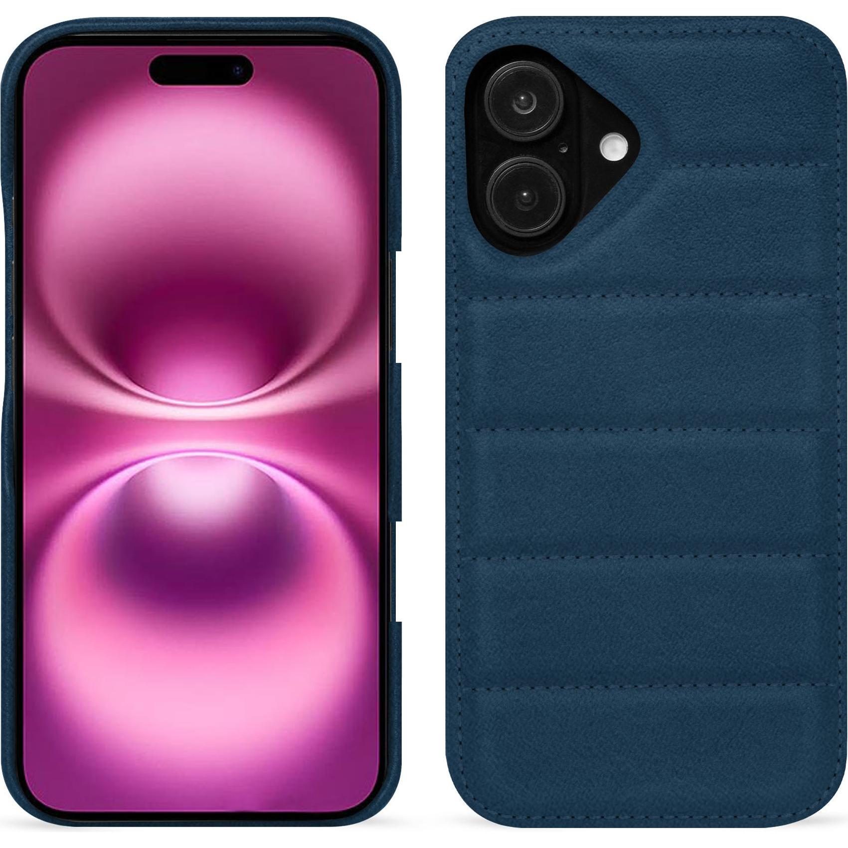 Noreve Lederschutzhülle (Apple iPhone 16 Plus), Smartphone Hülle, Blau