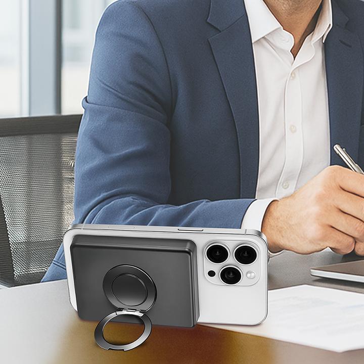 Actual product image LogiLink MagSafe Wireless Powerbank 10.000 mAh, schwarz (10000 mAh, 20 W)