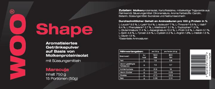 Immagine prodotto Woo Polvere forma frutto della passione 750 g (Frutto della passione, 1 pz., 750 g)