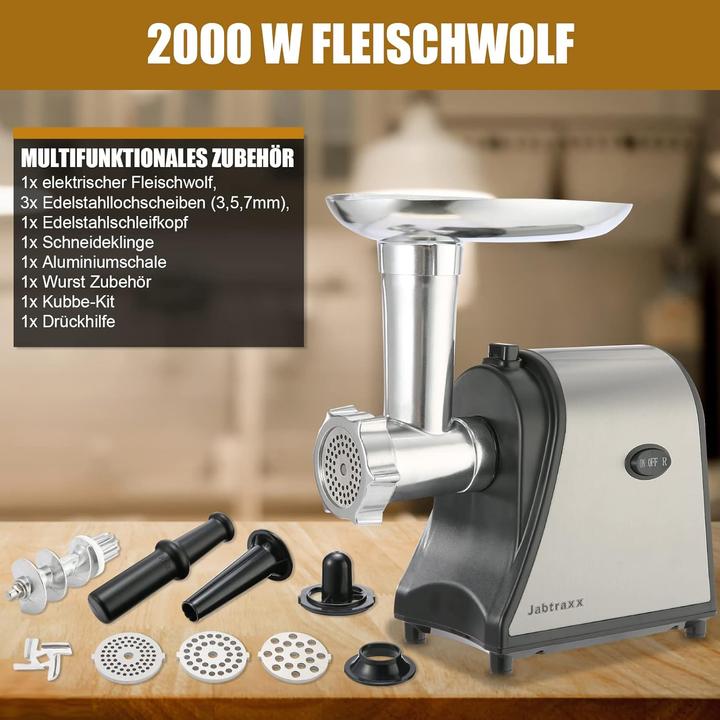 Produktbild Jabtraxx Elektrischer Fleischwolf 2000W
